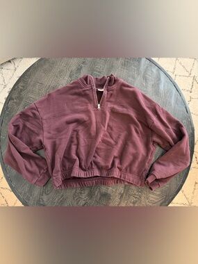 Levi's Women's Maroon Quarter-Zip Pullover Sweater